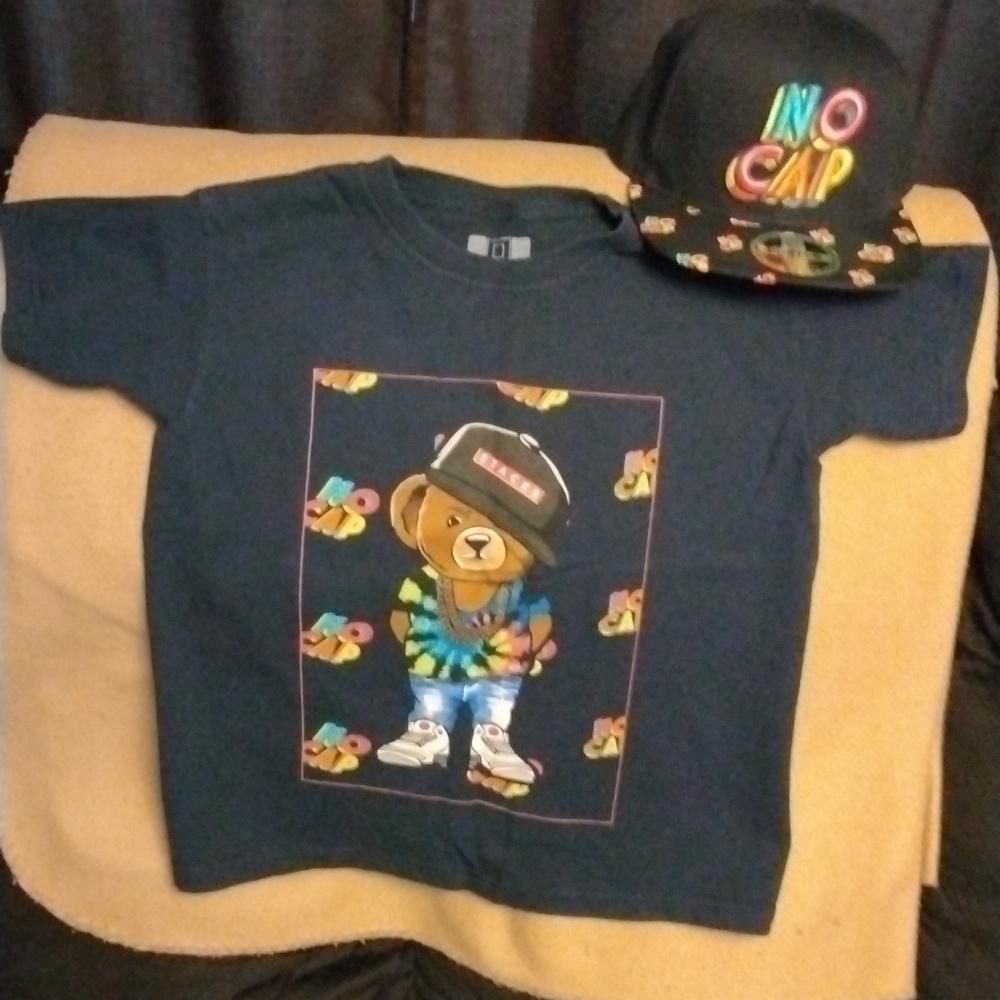 💙O.G. HUSTLE NAVY BLUE PRINTED T-SHIRT W/MATCHING SNAPBACK HAT 💙